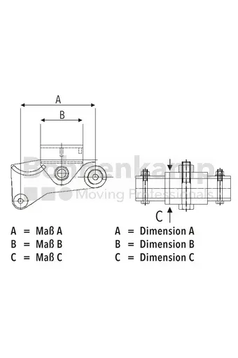 Mittelwippe, rechts\ 80mm